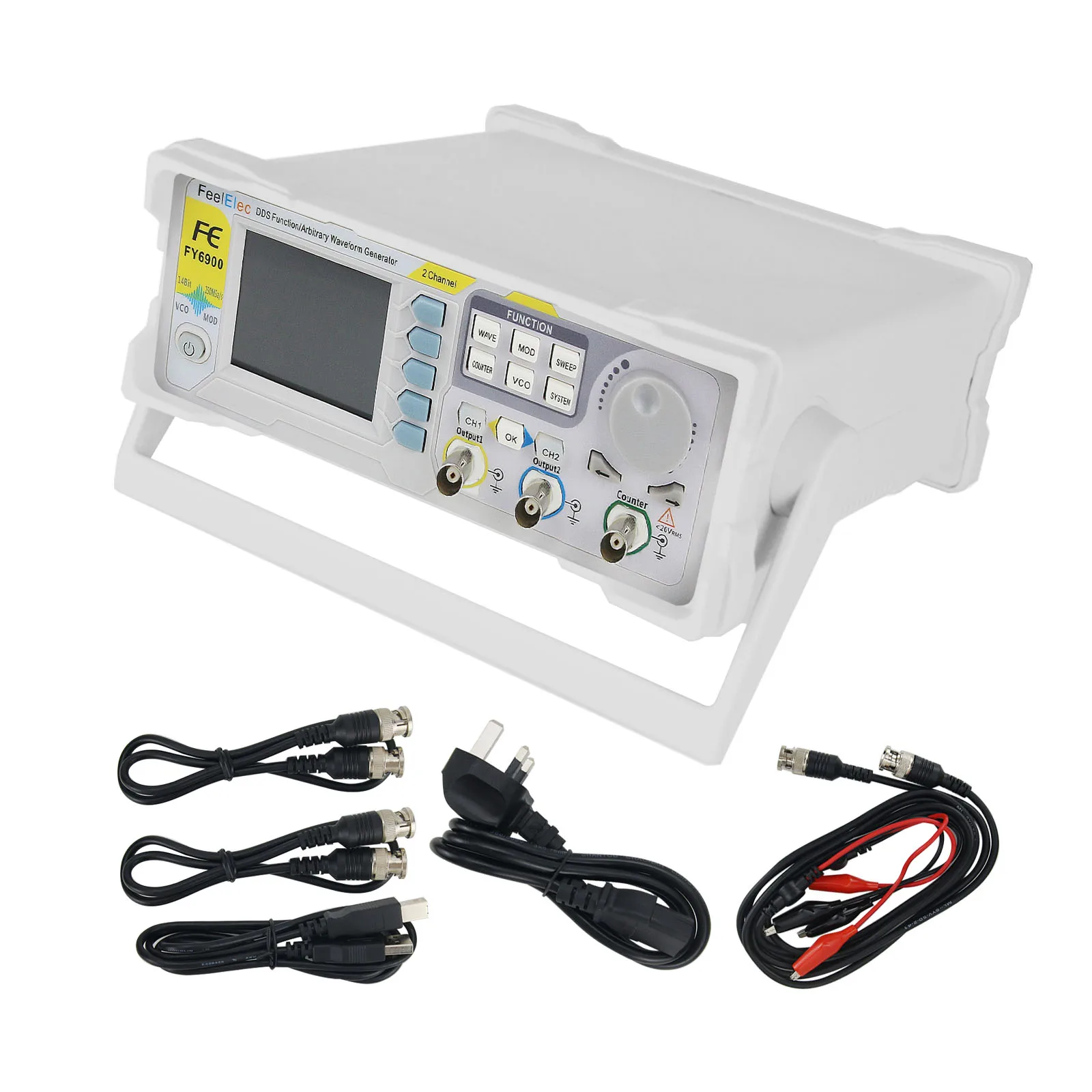 FY6900-100M 100MHz Function Arbitrary Waveform Signal Generator for DDS 2-Channel Frequency Counter