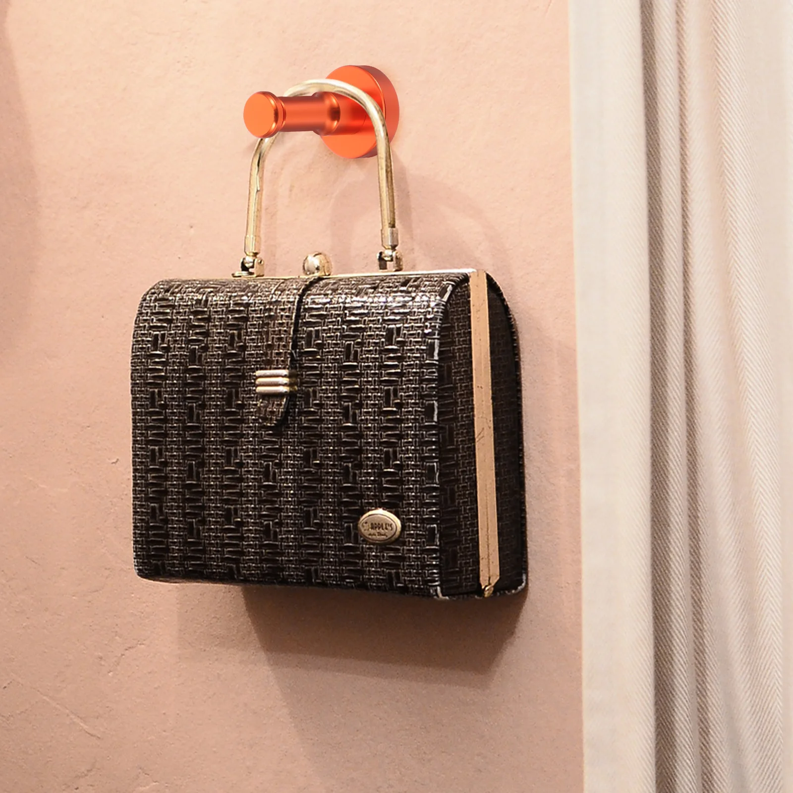 תליית קיר מעגלית מאלומיניום עבה לתליית מעילים ודלתות בחדר האמבטיה בצבע כתום