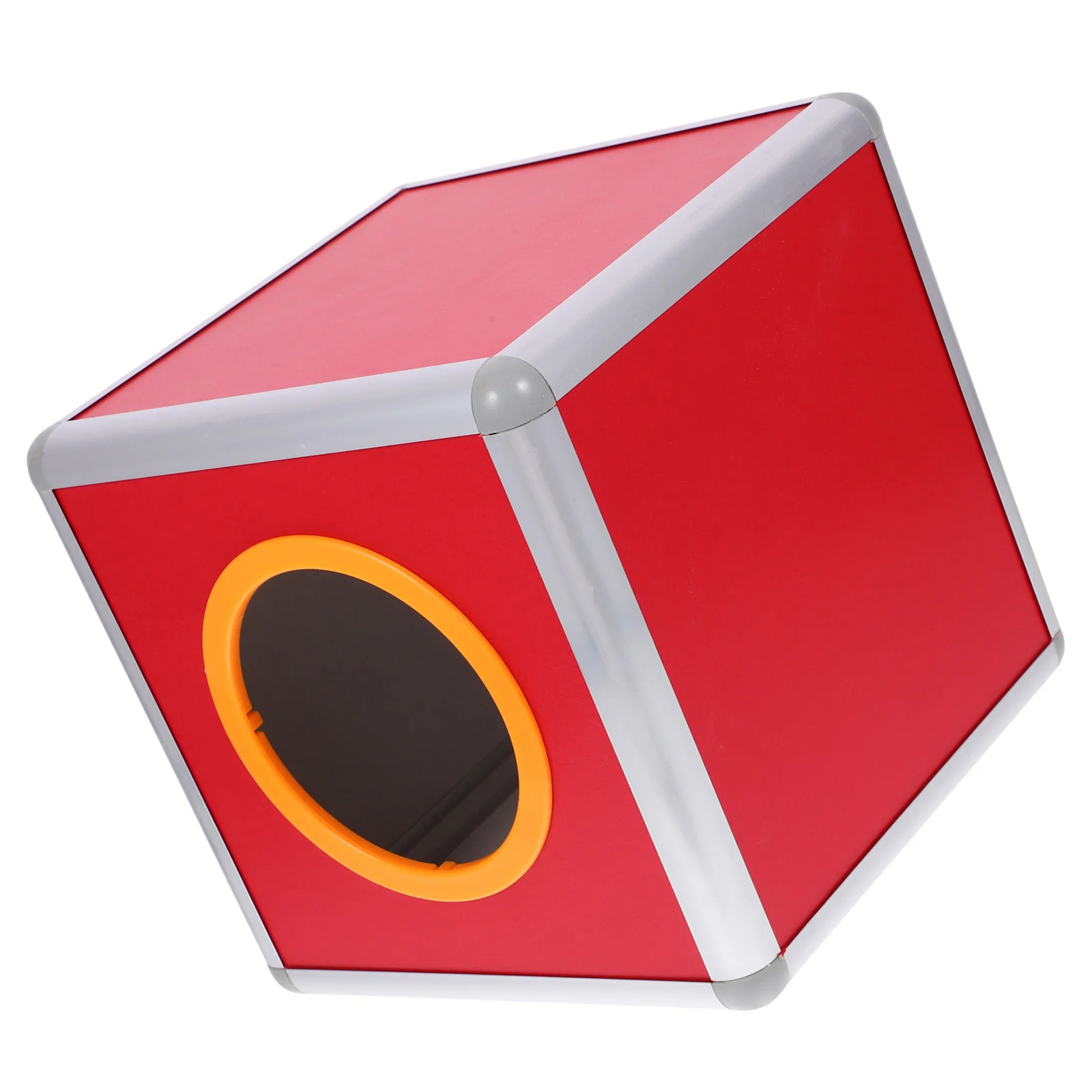 

Raffle Box Aluminum Alloy Edge Wooden Raffle Drum with Handle Suggestion Box for Fundraising Voting Event Contest Ballot