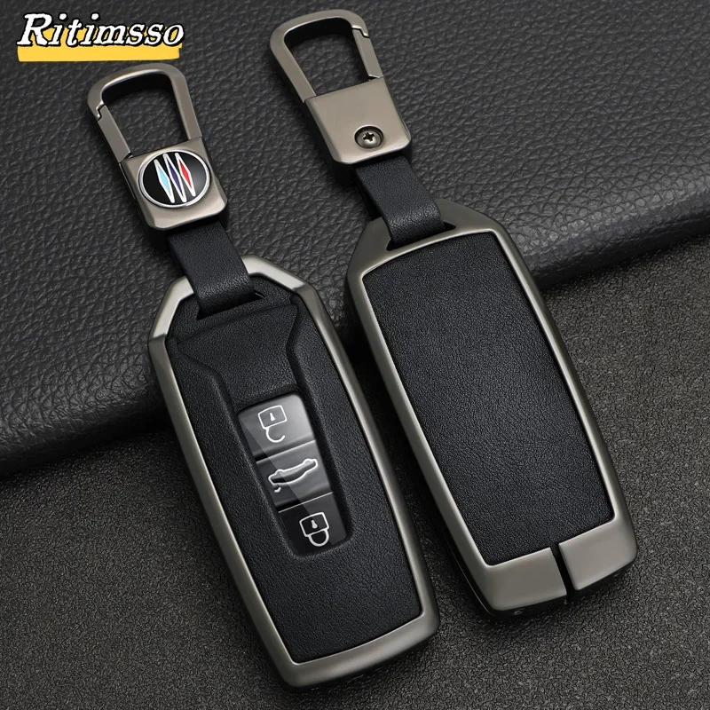 Zinc Alloy+ TPU Car Key Case Cover for Vw Volkswagen Touareg 2019 2020 2021 2022 Shell Fob Ring Keychain Protector  Accessories