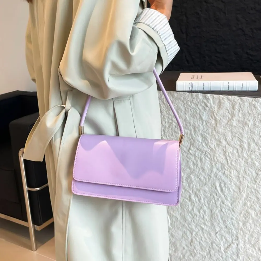 حقيبة كتف بسيطة للفتيات بلون الحلوى، حقيبة هاتف ذات سعة كبيرة، حقيبة كروس من جلد البولي يوريثان، حقيبة يد تناسب الجميع، حقيبة مربعة صغيرة يوميًا #5