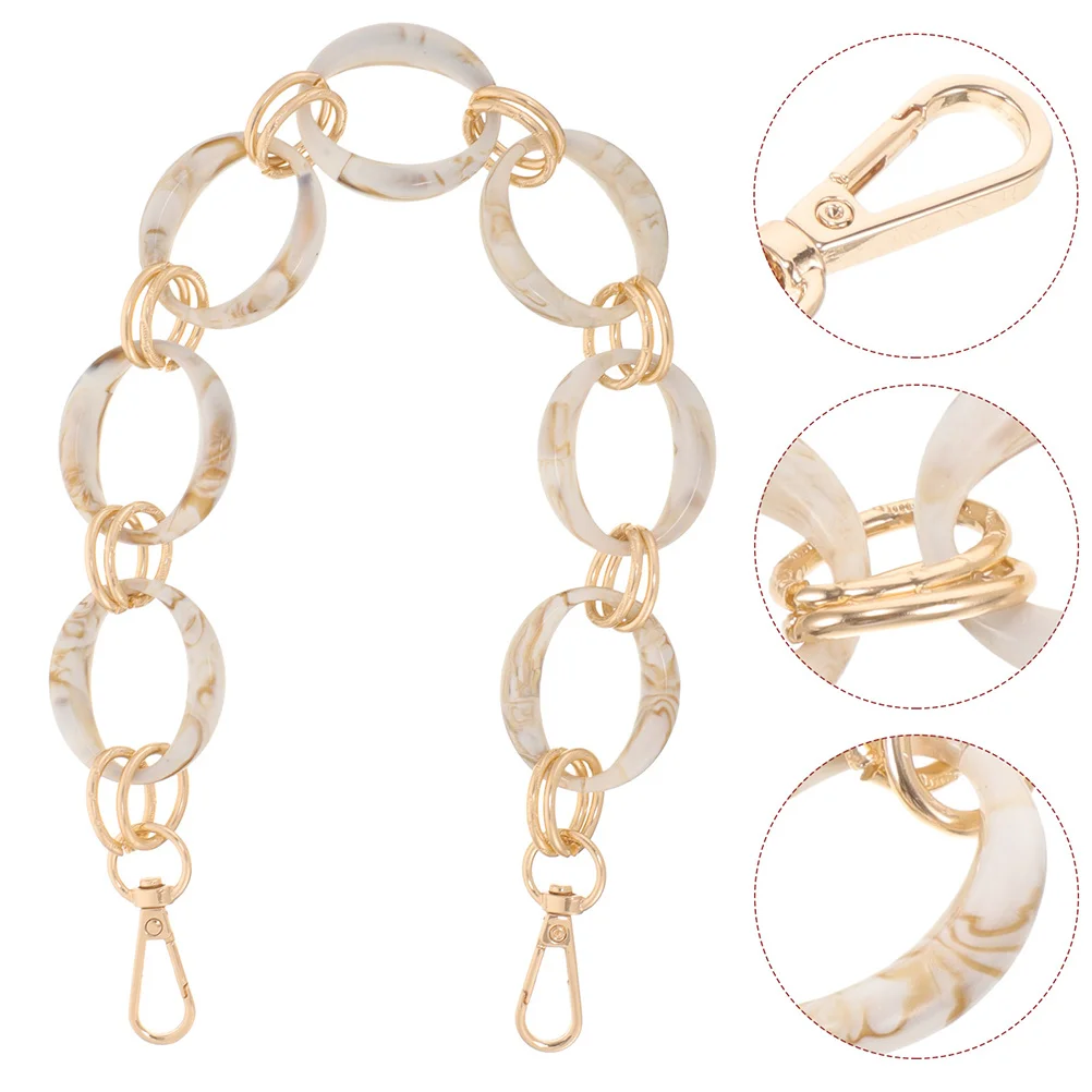 

2Pcs Vintage Round Link Chain Bag Strap Acrylic Zinc Alloy Thick Chain Purse Strap Crossbody Shoulder Replacement