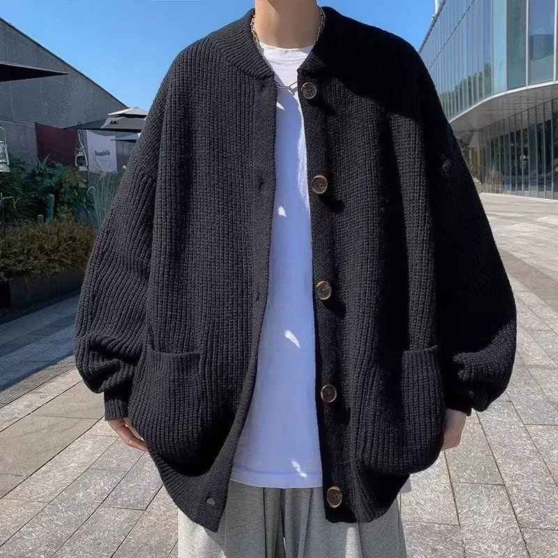 Suéter tipo cárdigan de punto suelto de gran tamaño para mujer, jersey informal holgado con frente abierto para otoño, invierno y primavera, color sólido neutro