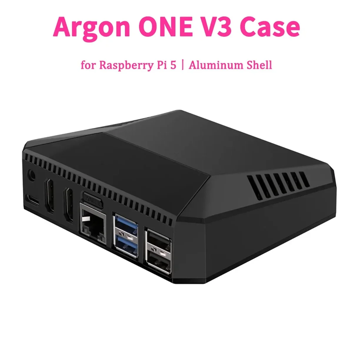 Argon ONE V3 Case for Raspberry Pi 5 Aluminum Shell Bulit-in PWM Fan Full HDMI-Compatible IR Power Button Receiver