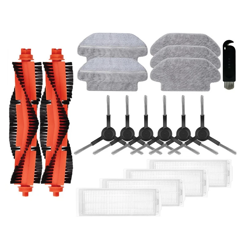 

1 Set Main Side Brush Hepa Filter Mop For Xiaomi Mijia Robot Vacuum STYJ02YM/3C/B106CN/Mop P Replacement Spare Parts Black