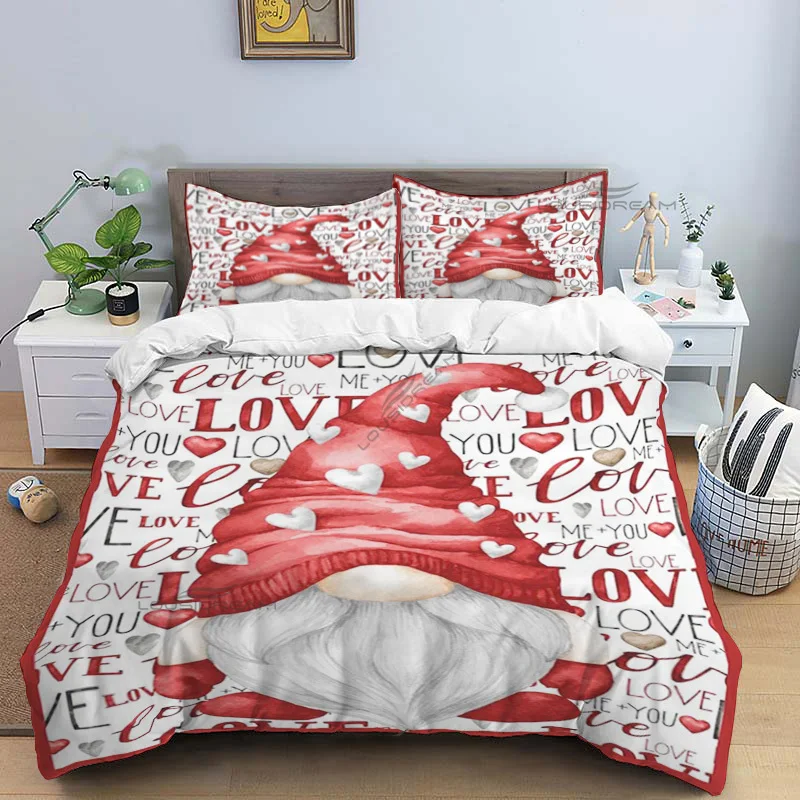 Christmas Santa Claus Pattern Comforter Bedding Set,Duvet Cover Bed Set Quilt Cover Pillowcase,King Queen Size Bedding Set