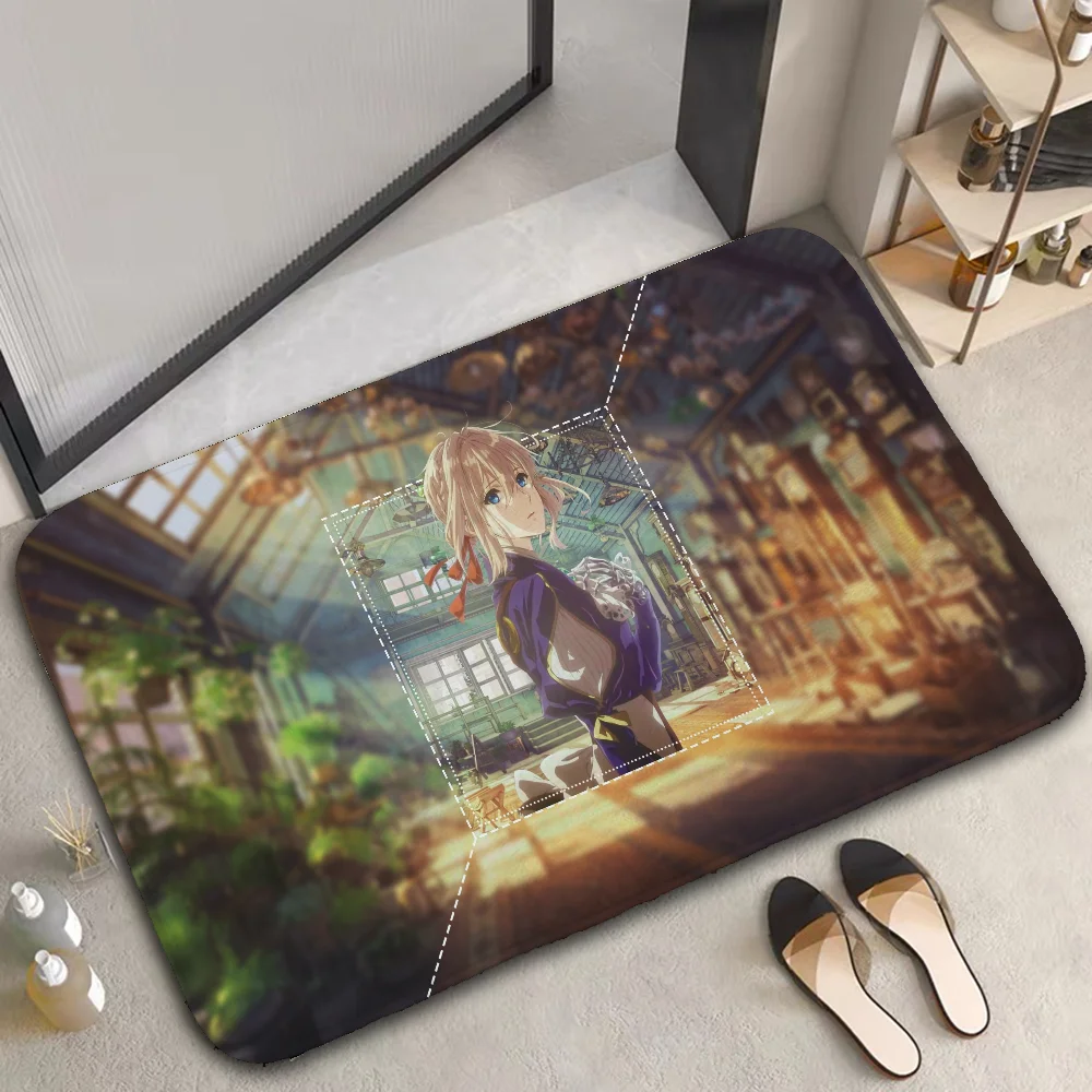 Violet Evergarden Prayer Mat Kitchen Carpet Floor Bath Mat Rugs Bathroom Rug Foot Door Mats Non-slip House Entrance Home Textile