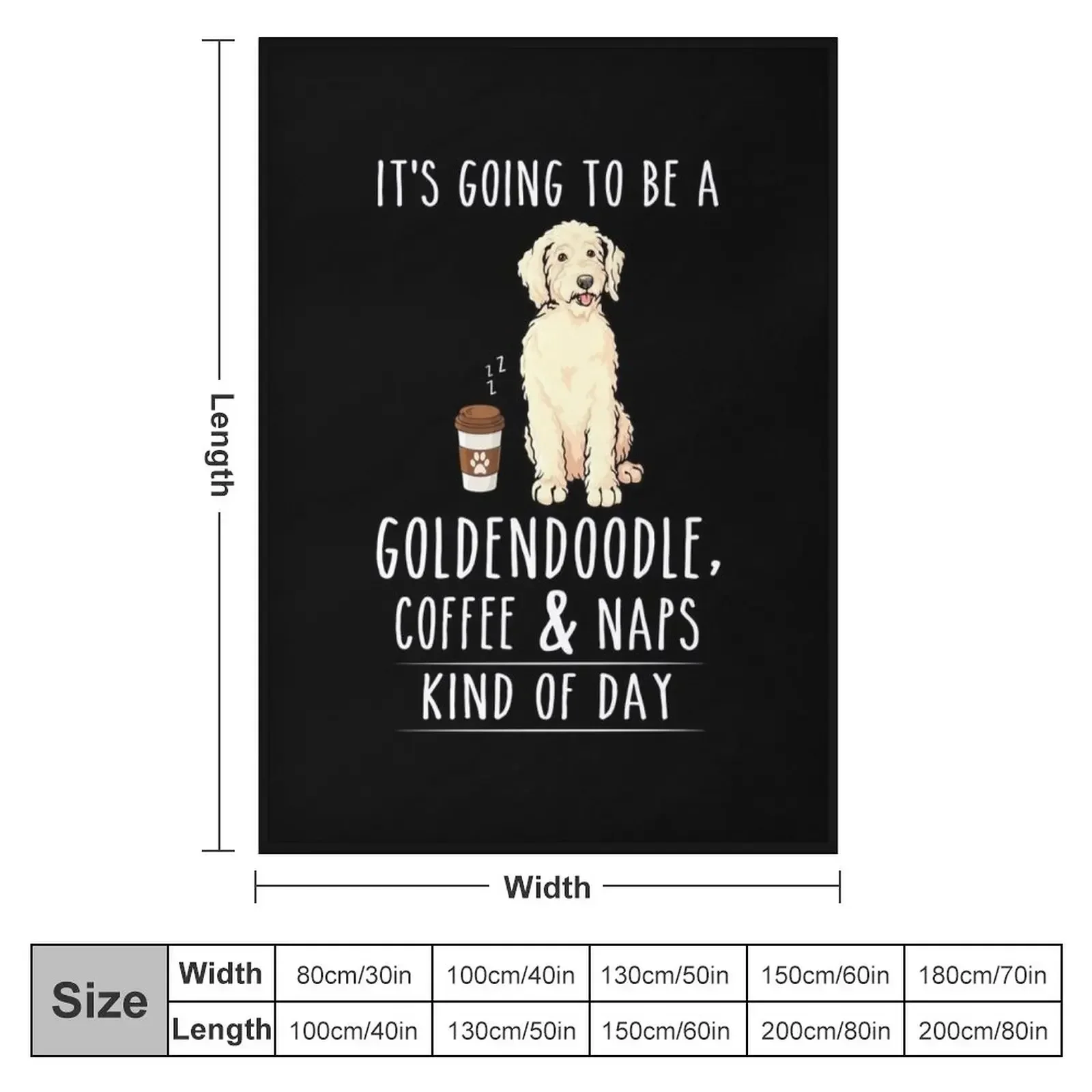 New Copy of Goldendoodle, Coffee and Naps Funny Throw Blanket heavy to sleep Hairys Blankets