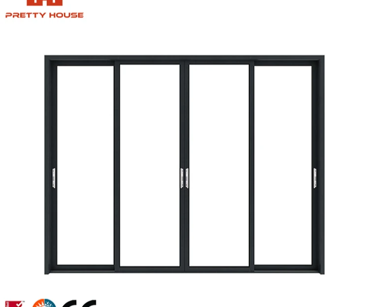 Decorative Patio Doors Sliding Glass Double Glazing Aluminum Sliding Doors