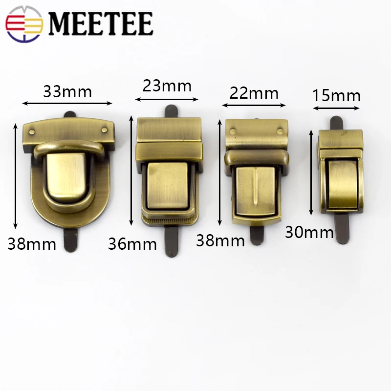 2Pcs Meetee 20/30/33mm Metal Locks Clasp Bag Closure Snap Buckles Handbag Purse Replacement Lock Luggage DIY Hardware Accessory