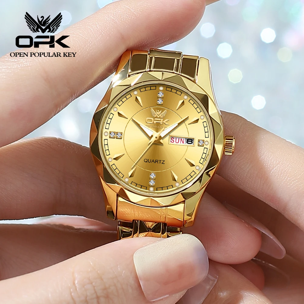 OPK Quartz Watch Ladies Luxury Top Brand Stainless steel Waterproof Glow Wristwatch