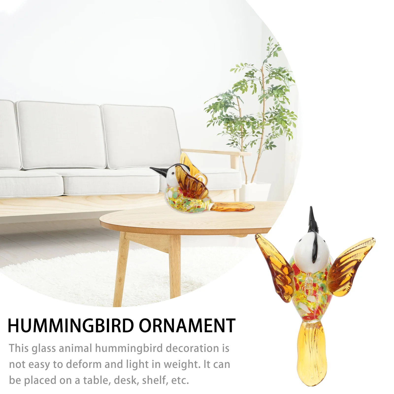 

3Pcs Hummingbird Ornament Colorful Glass Bird Decoration Hanging Adornment Home Garden Christmas Gift Hummingbird Ornament