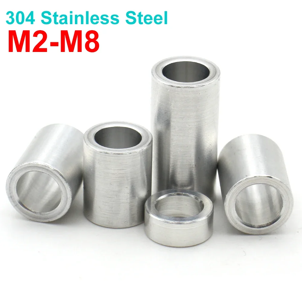 5/10/20pcs M3 M4 M5 M6 M8 304 Statinless Steel Non-threaded Sleeve Flat Bushing Gasket CNC Stand-off Spacer For RC Model Part