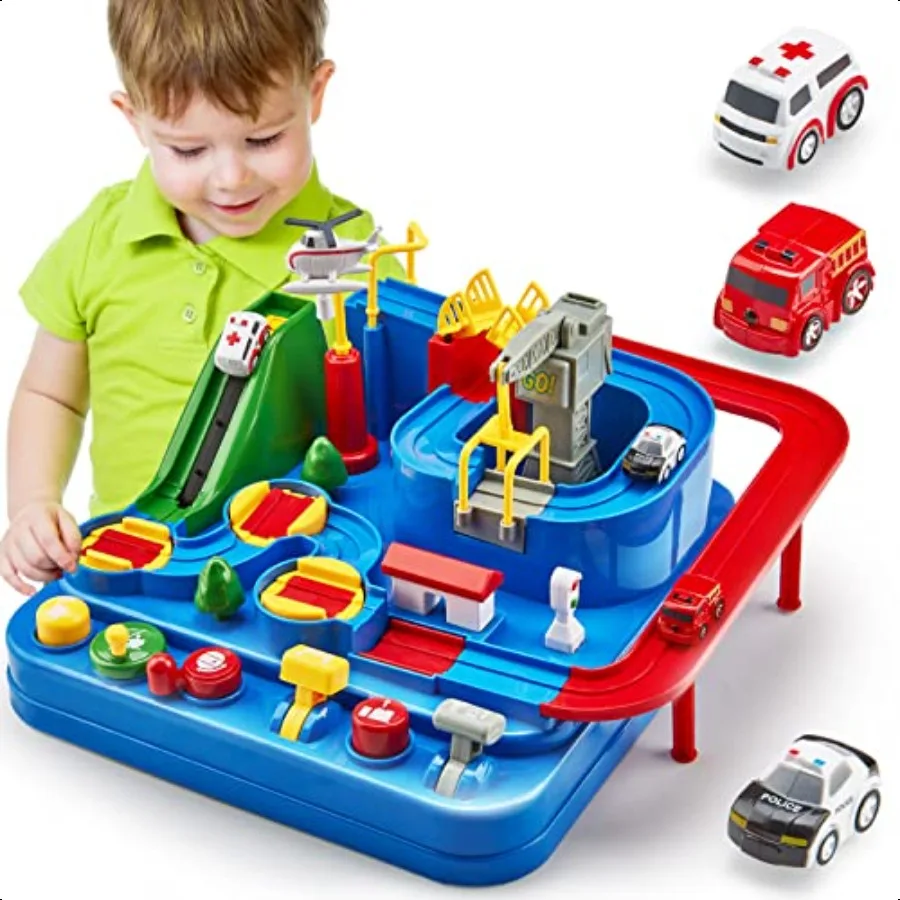 

Toys for 3 Year Old Boys Stem Toys 35 Large Race Track 3 Year Old Boy Gift Car Playset for 4 Year Boy Birthday Gift Montori Thi