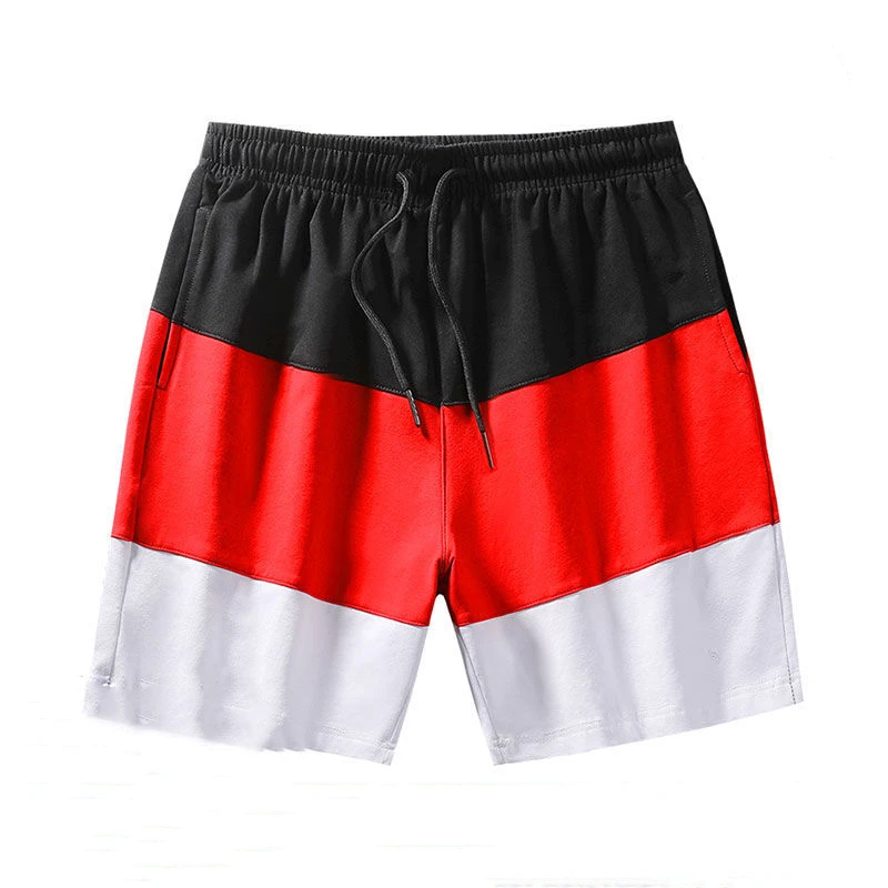 Sports Shorts Men's Summer Thin Elastic Waist Contrast Striped Plus Size Loose Street Casual Shorts Fashion Trend Men Clothing