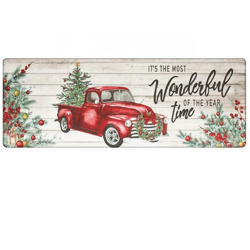 Christmas Kitchen Rugs Set Anti Fatigue Kitchen Mats for Padded Comfort Standing Desk Mat Runner Rug Christmas