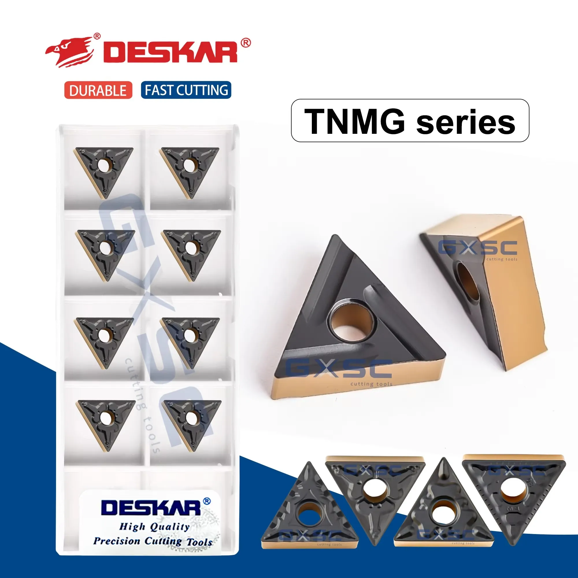 

TNMG160404/08-TM LF9218 Triangle Turning Inserts TM CQ HQ R/L-S PM Slot Type DESKAR External Turning Tool Steel Parts Processing
