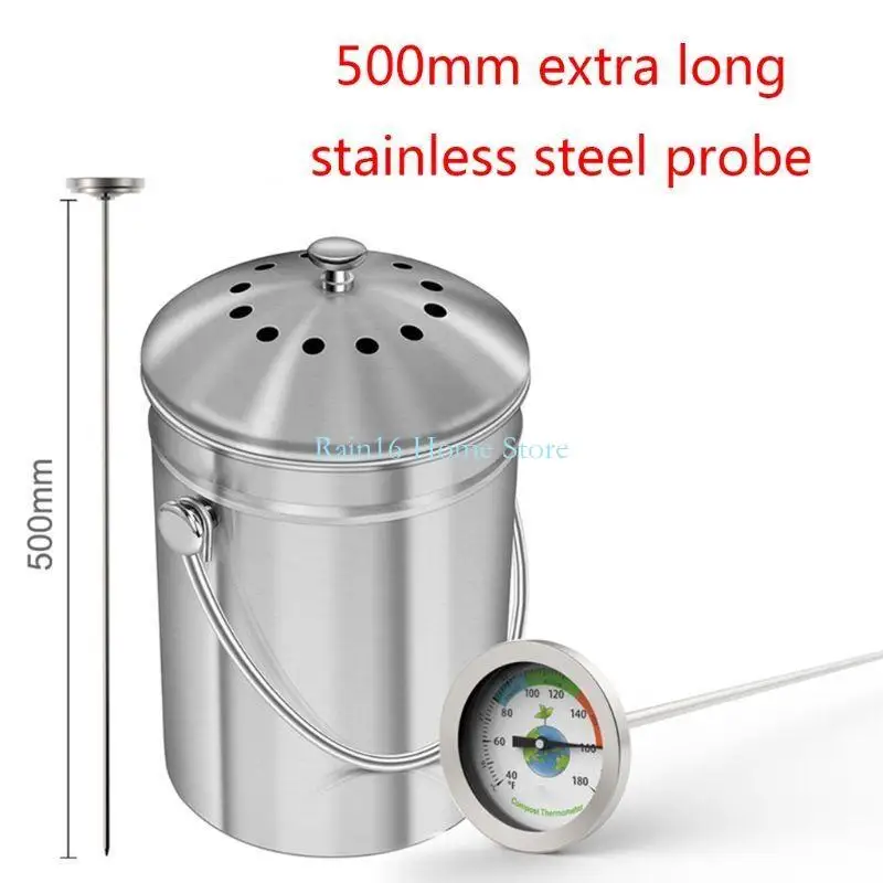 02DB 50 roestvrijstalen compost grond thermometer Celsius meet tuin 40-180 ℉