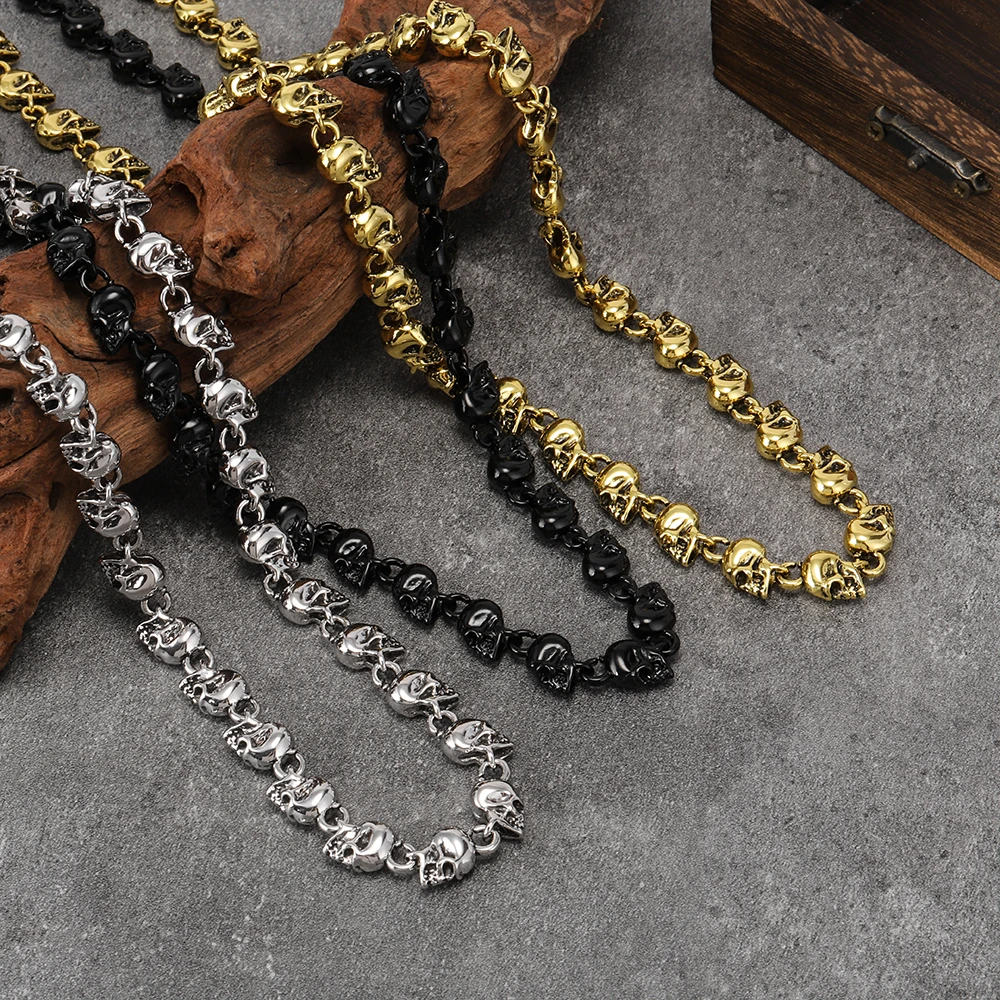 وصول جديد عصري: قلادة رجالية على شكل جمجمة عزر على الطراز القوطي الداكن بتصميم كلاسيكي عتيق ومتعدد الاستخدامات #1