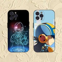 R-Rockmans Game M-Megamans Phone Case For iPhone 16,se4,15,14,13,12,11,Pro,X,XS,Max,XR,Plus,Mini Soft Black Cover