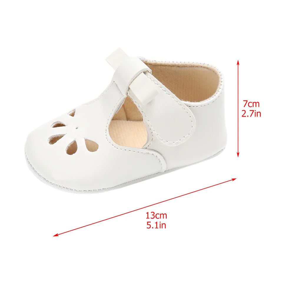 طفل الصنادل جوفاء الأبيض Prewalker طفلة أحذية مقاومة للانزلاق الصيف الربيع صنادل أطفال الفتيات الصغيرات 13 سنتيمتر 9-18 أشهر