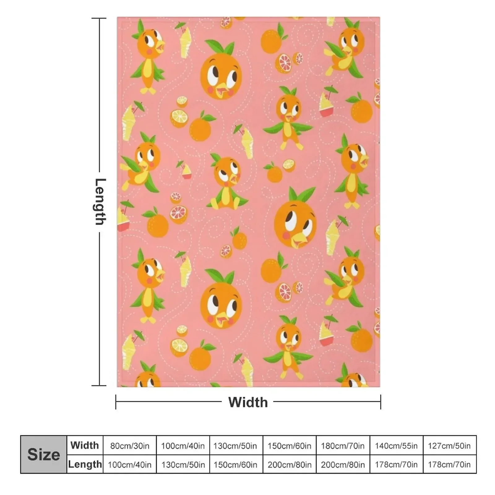 Orange Bird with Dole whip Throw Blanket Travel Tourist blankets ands Blankets