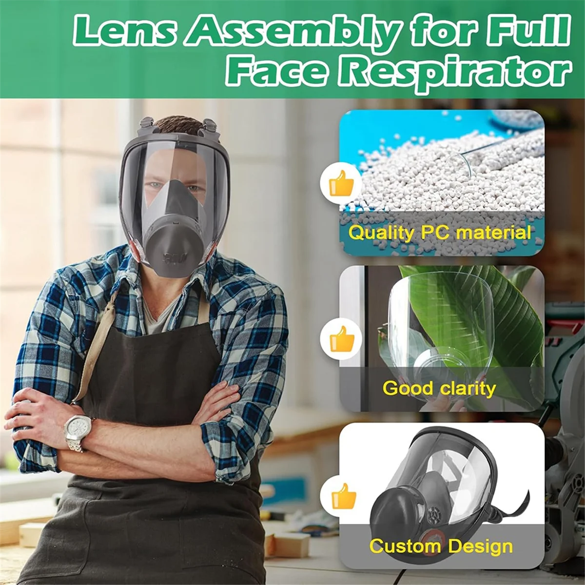 A95G Replacement Parts Lens Assembly and 20 Packs 6885 Lens Cover for 6885, 6000, 6700, 6800, 6900 Series Respirator Mask