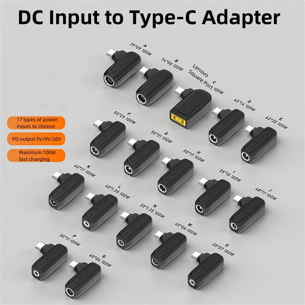 100W DC Universal Laptop Charger To USB C Type C PD Trigger Power Adapter Connector Converter for Lenovo MacBook Xiaomi Samsung