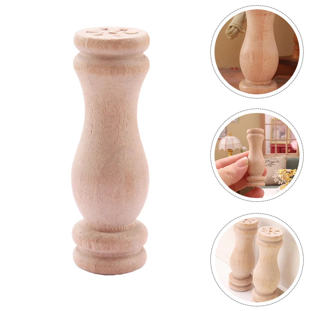 6 Pcs Wooden Posts Toy Miniature Ornament Stake Baby Child Furniture Kid Shape Recognition Model