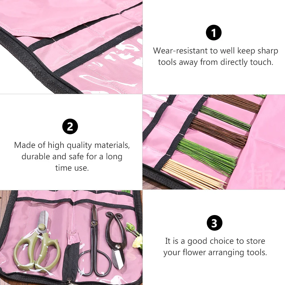 حقيبة تخزين أدوات تشكيلة الزهور، حقيبة متينة مقاومة للاهتراء للبستنة، حاوية تنظيم إيكيبانا، أداة زهور