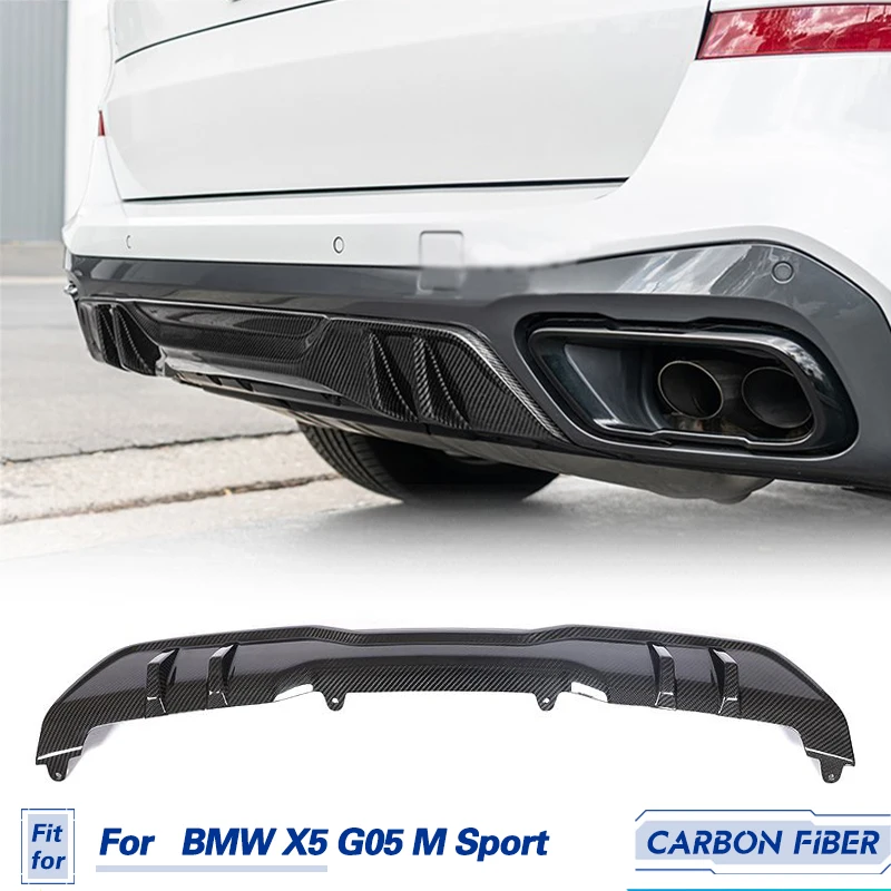 

Car Rear Bumper Diffuser Lip Dry Carbon for BMW X5 G05 M50i M Sport Utility 4-Door 2019-2022 Rear Diffuser Lip Spoiler Apron