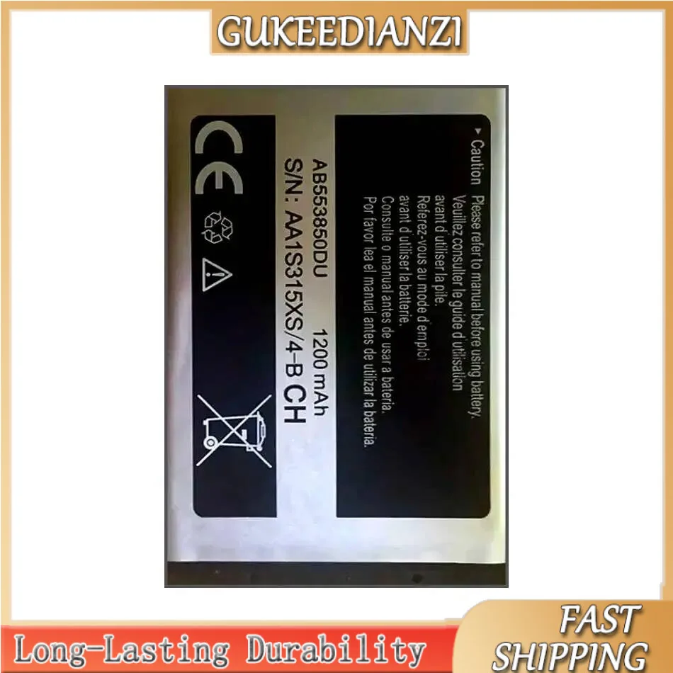 

Mobile Phone Battery AB553850DU 1200mAh For Samsung Galaxy D888 B5712C W629 W599 D988 Battery B5702C B5712C