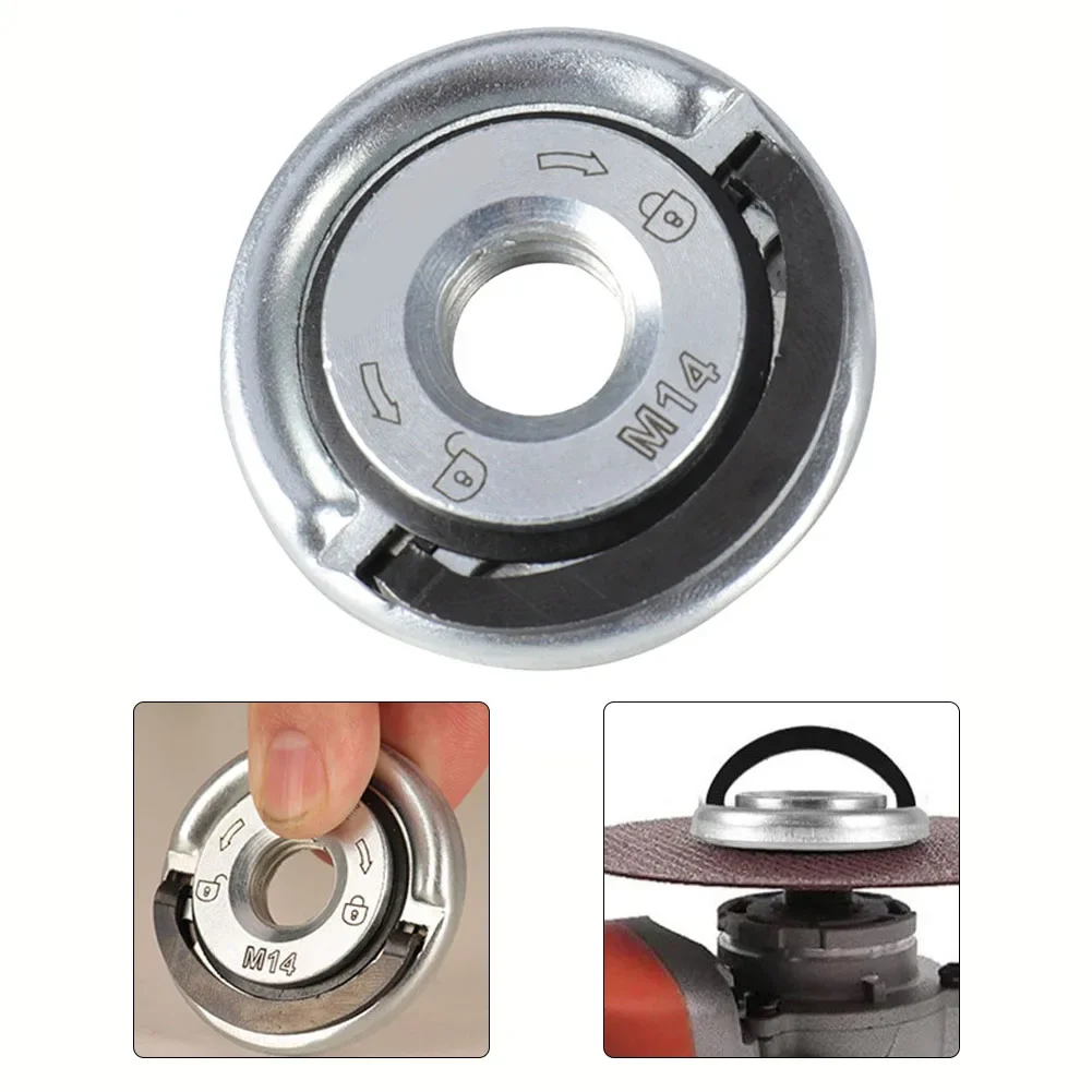 For M14 Angle Grinder Quick Release Self-locking Grinder Pressure Plate Flange Nut Chuck Grinding Wheel Tool