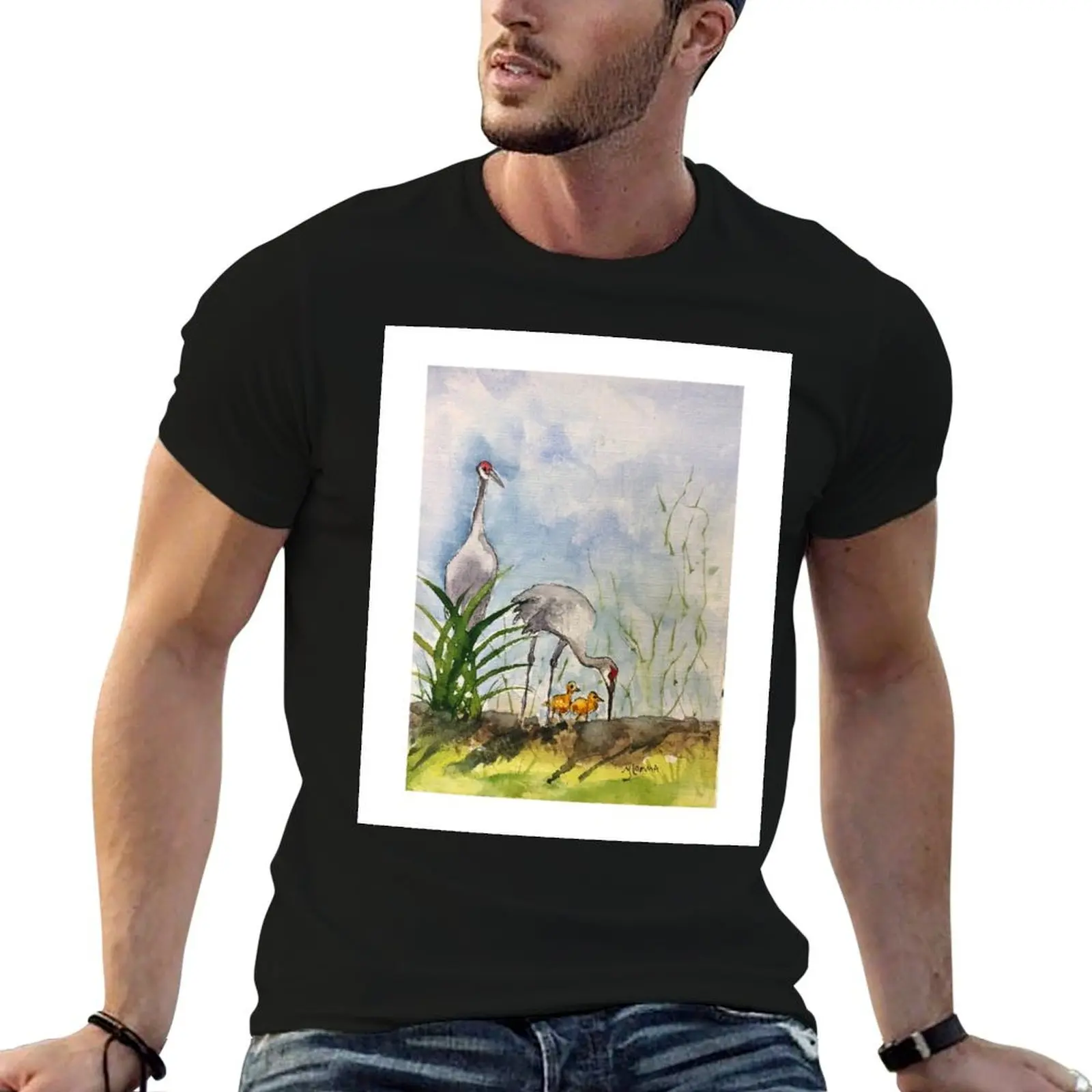 

Sandhill Crane Family T-Shirt rapper graphic tees vintage t shirts cute clothes shirts graphic men clothing