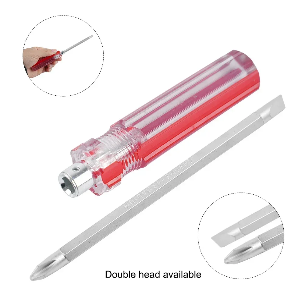 1PC 175mm Screwdriver Bit  2 Sides Double Head Slotted Cross Screwdrivers Magnetic Tip Screw Driver Spanner Hand Repair Tool