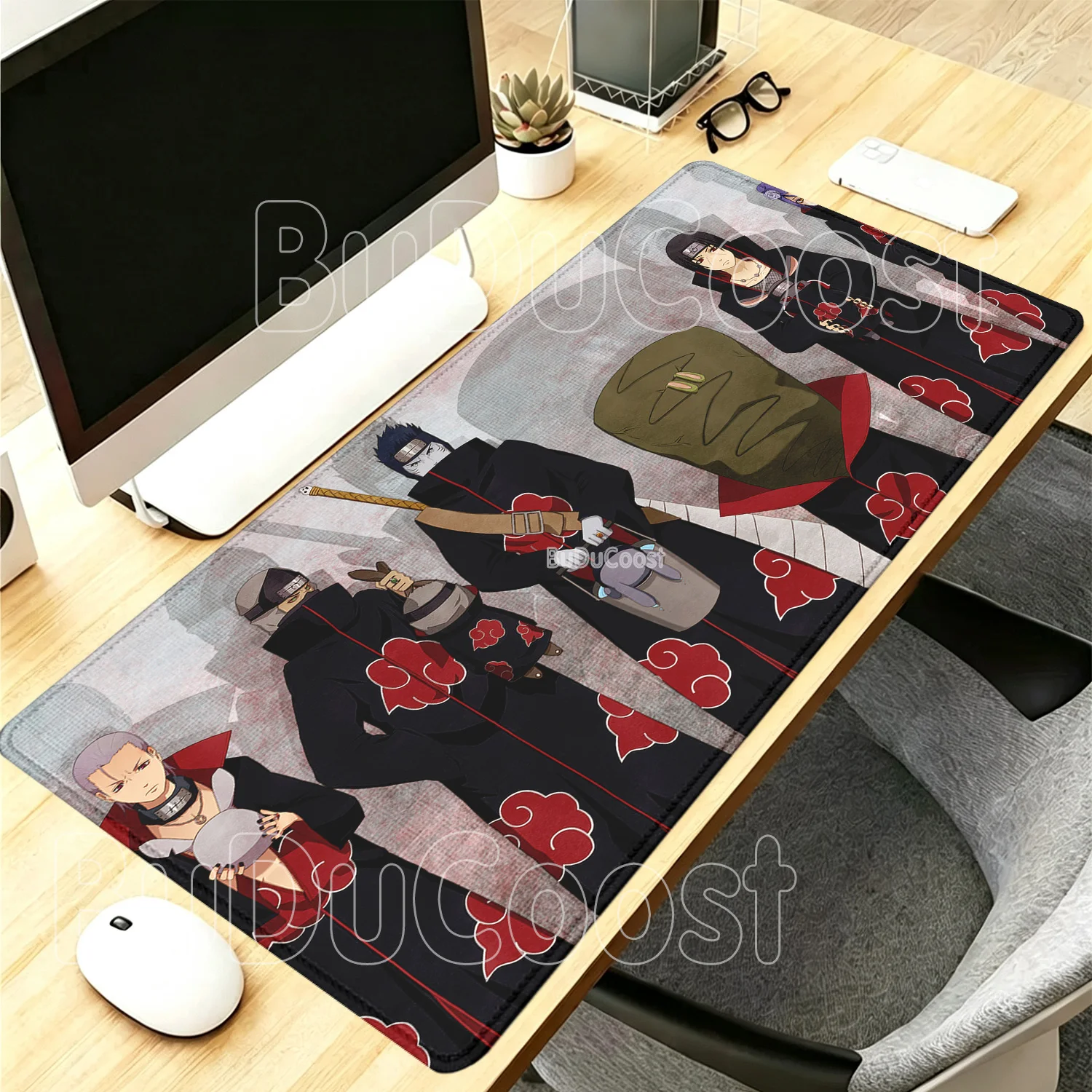 Naruto Aakatsuki Mouse Pad Gaming Office Accessories Computer Keyboard Anime Non-slip Desk Mat HD printing overlock XXL Mousepad