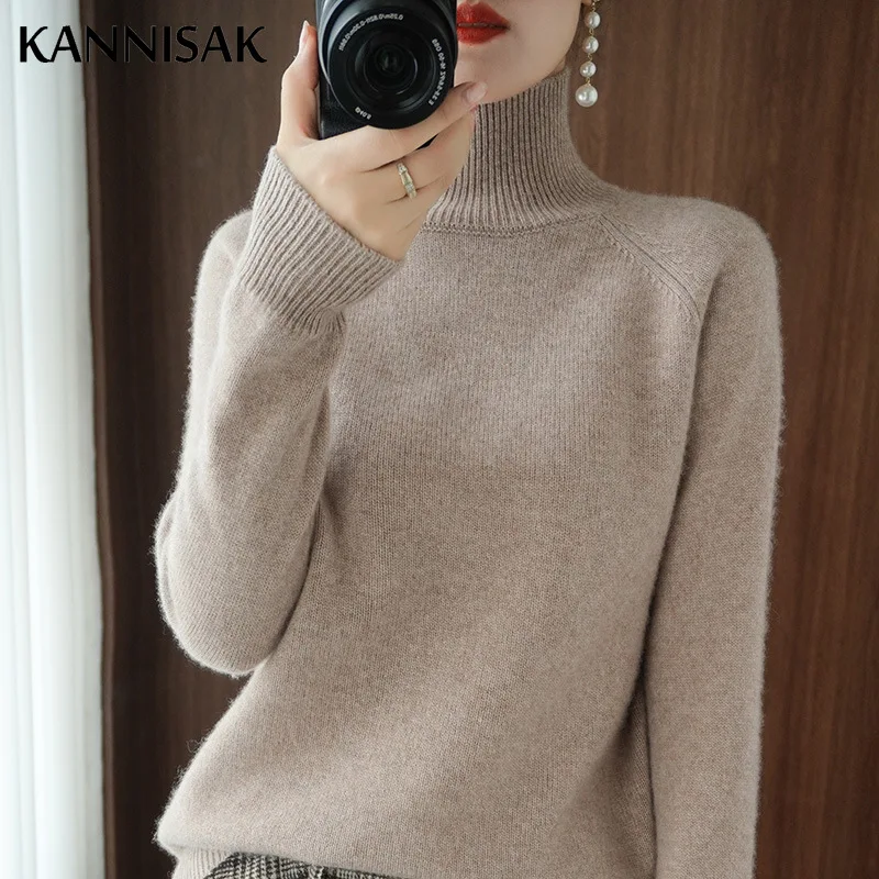 Women Sweater Turtleneck Autumn Winter Korean Solid Warm Pullovers Loose Casual Female Jumper Long Sleeve Bottoming Shirt Tops