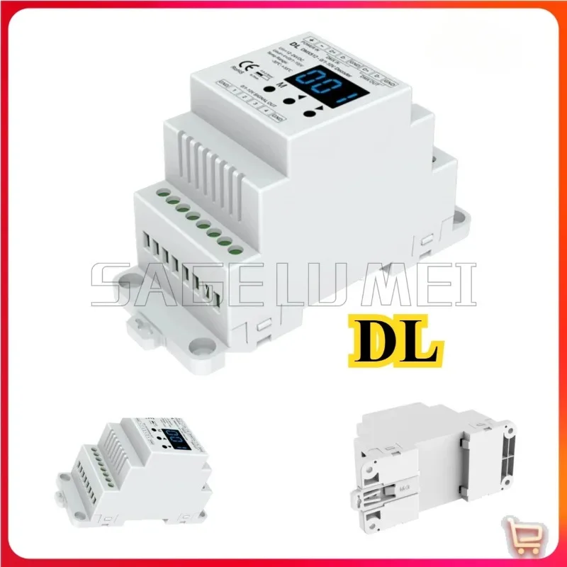 Skydance DL DMX512 Decoder to 4CH 0/1-10V With Digital Display Channels Dimmer Signal Converter For RGB/RGBW Led Light Strip