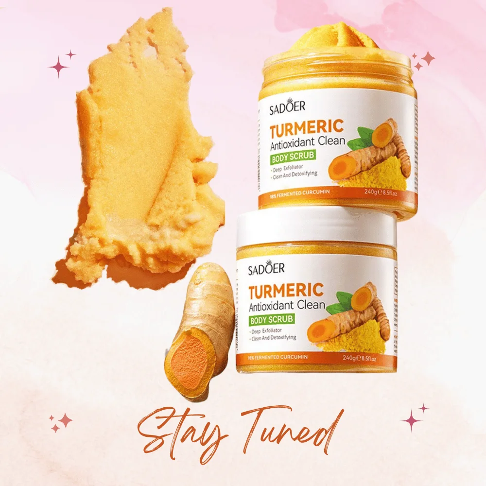 

240 г скраб с куркумой, массажный скраб с куркумой для лица и тела для очищения, увлажнения, отшелушивания, ухода за кожей