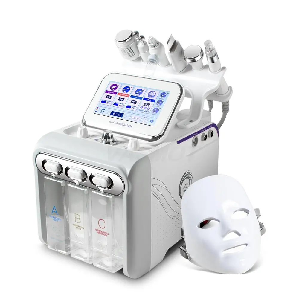 6/7IN1 Water Dermabrasion Hydrogen Oxygen Machine Water Jet Deep Cleansing H2O2 Small Bubble Facial Beauty Machine Instrument