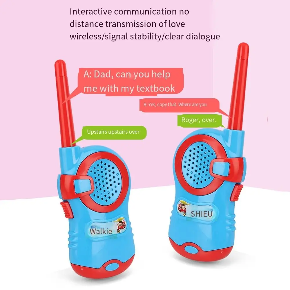 Mini walkie talkies para crianças, rádios bidirecional, desenhos animados eletrônicos de longo alcance, brinquedos divertidos, fácil de usar, meninas, pacote 2