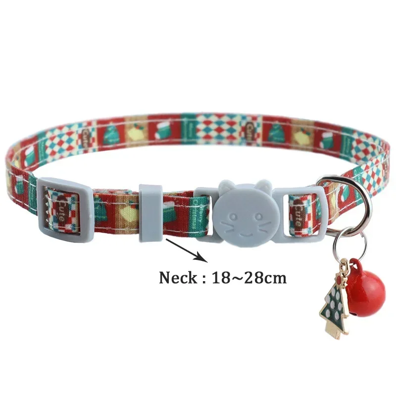 Personalized Pet Collar Christmas Elements Ornaments Cat Collar Adjustable Buckle with Bells Bow Tie Puppy Collars Pet Supplies