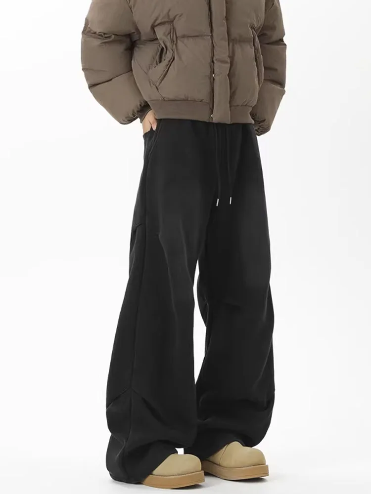 

Waed Fce Lined Thi Wide Leg Pants Men's Winter Sports Trousers American Sle Cleanfit Low Waist Long Straight Tube