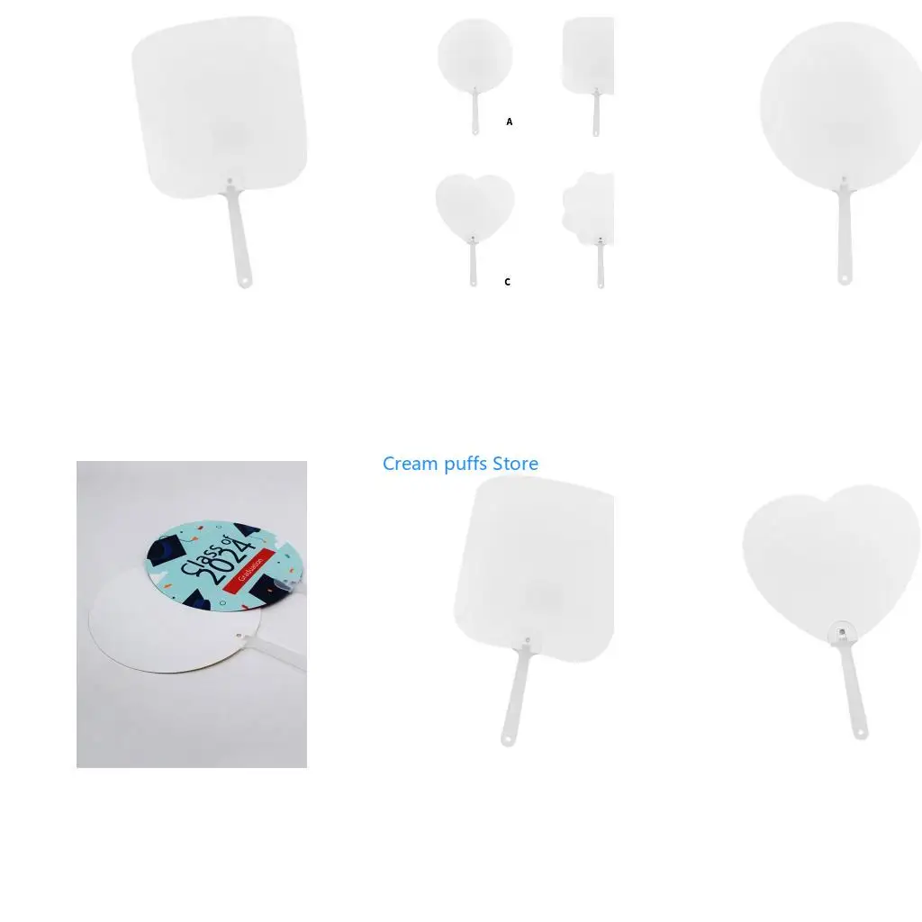50LE Sublimation Heat Transfer Printing Folding Handheld Fan DIY Blank Hand Fan for Wedding Party Outdoor Activity