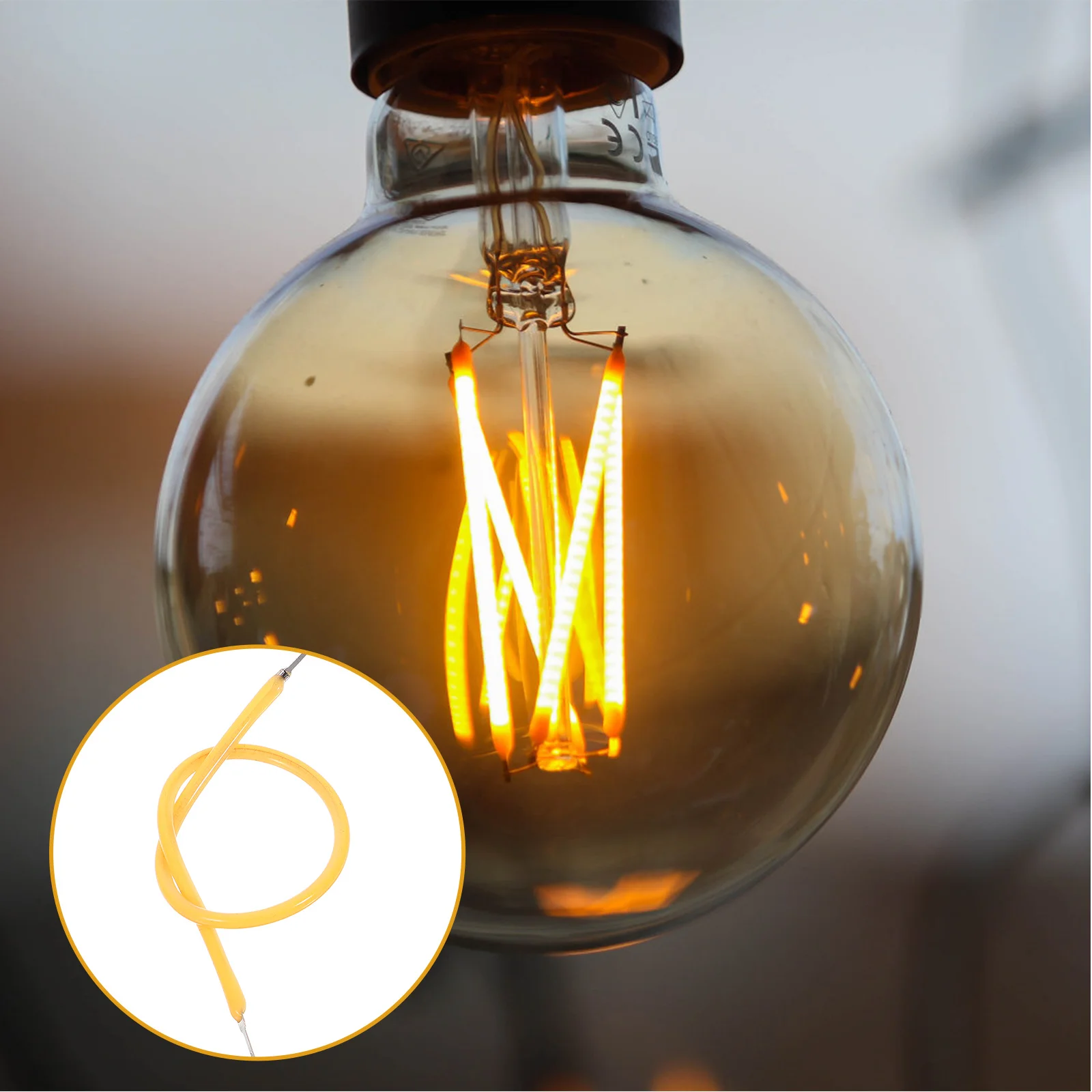 

6Pcs Retro LED Filament Flexible Silicone Lamp Parts Light Fixture Bulb Accessories DIY Adjustable Long Life LED Filament