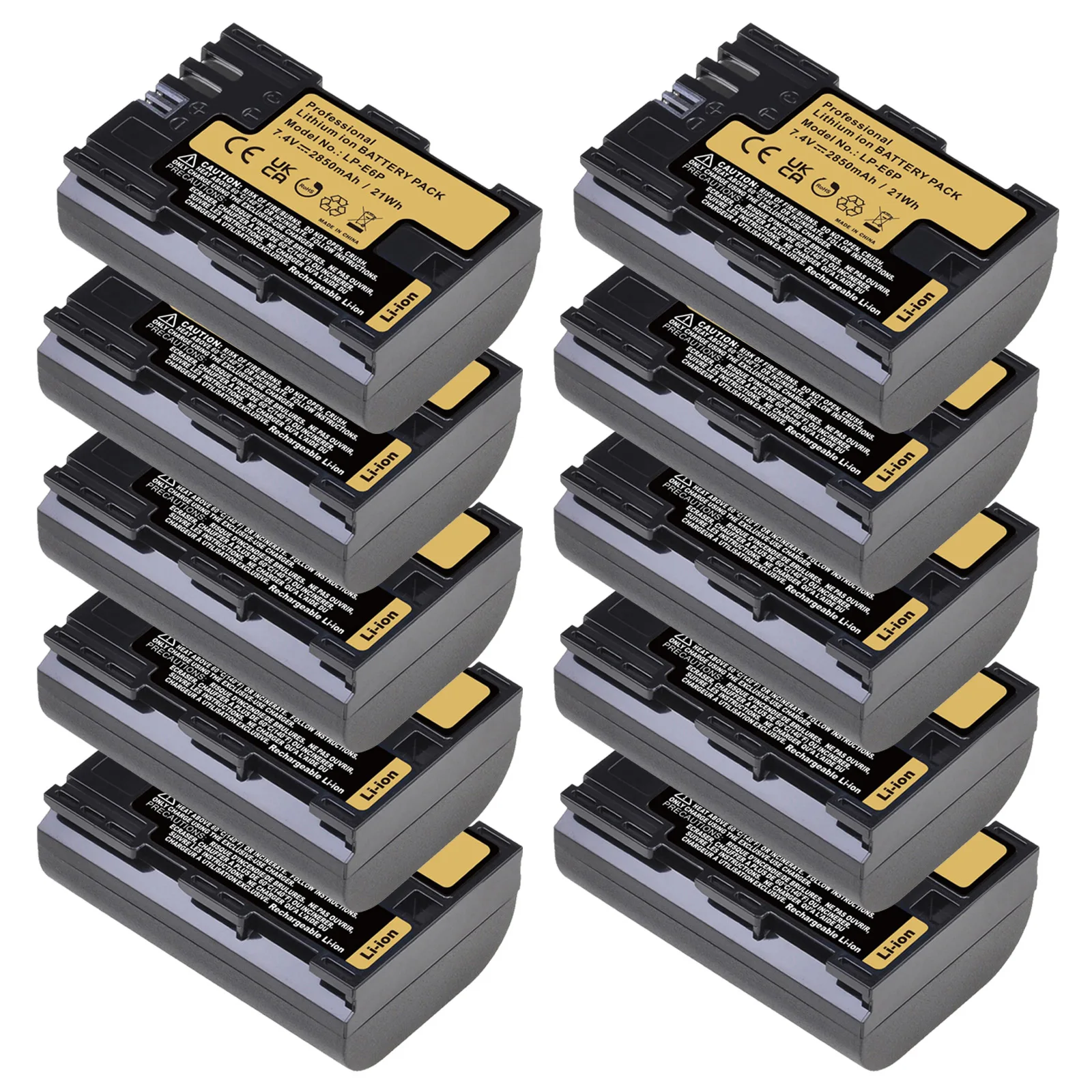 

10PCS LP-E6 LP-E6P LP-E6NH Camera Li-ion Bateria for Canon EOS 5D 5D2 5DS R Mark II 2 III 3 6D 60D 60Da 7D 7D2 7DII 70D 80D