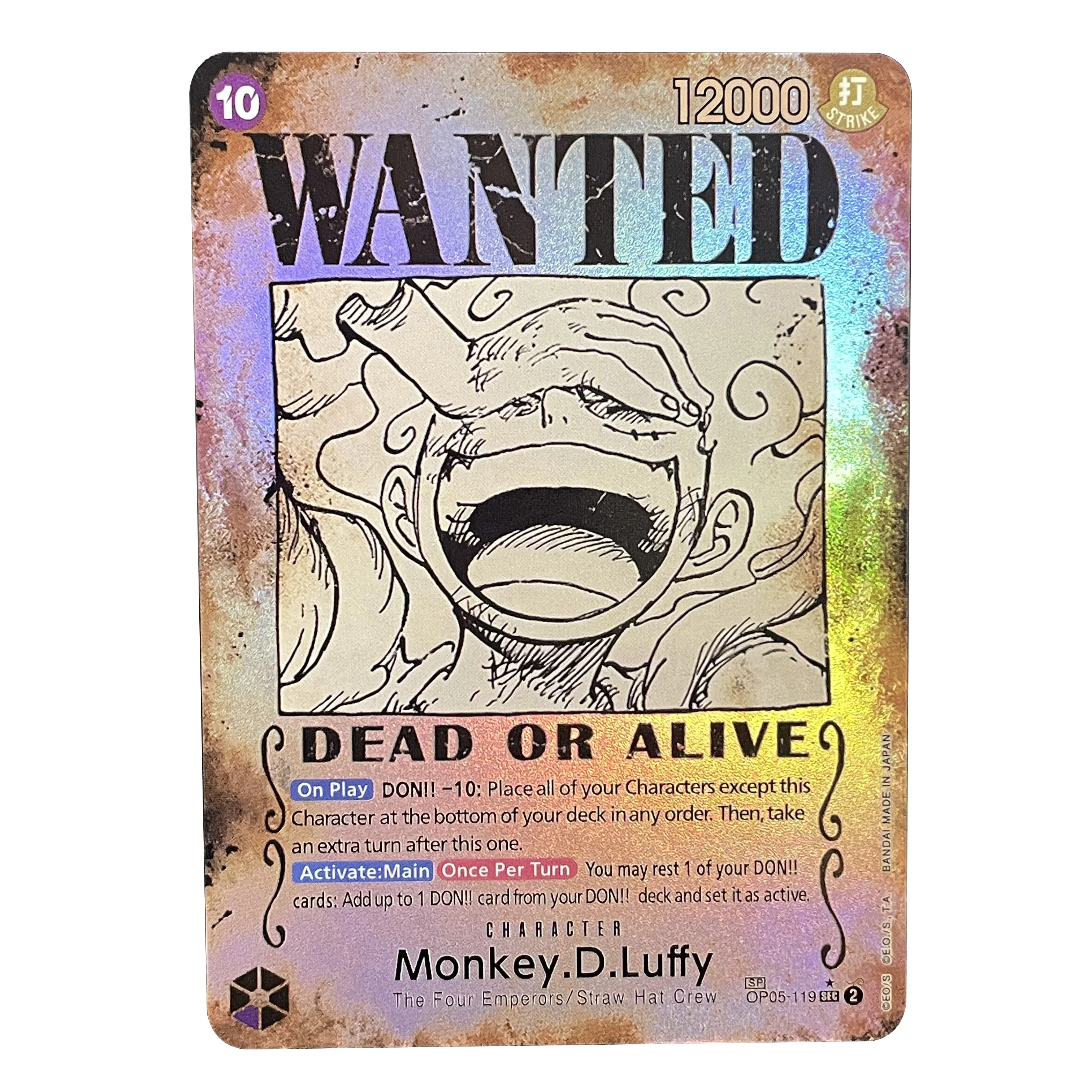 EEN STUK Proxy Card Monkey D Luffy SP-OP05-119 SEC WILDE Poster Alt Art/Geheime Zeldzame OPCG TCG Super Zeldzame Folie Kaarten