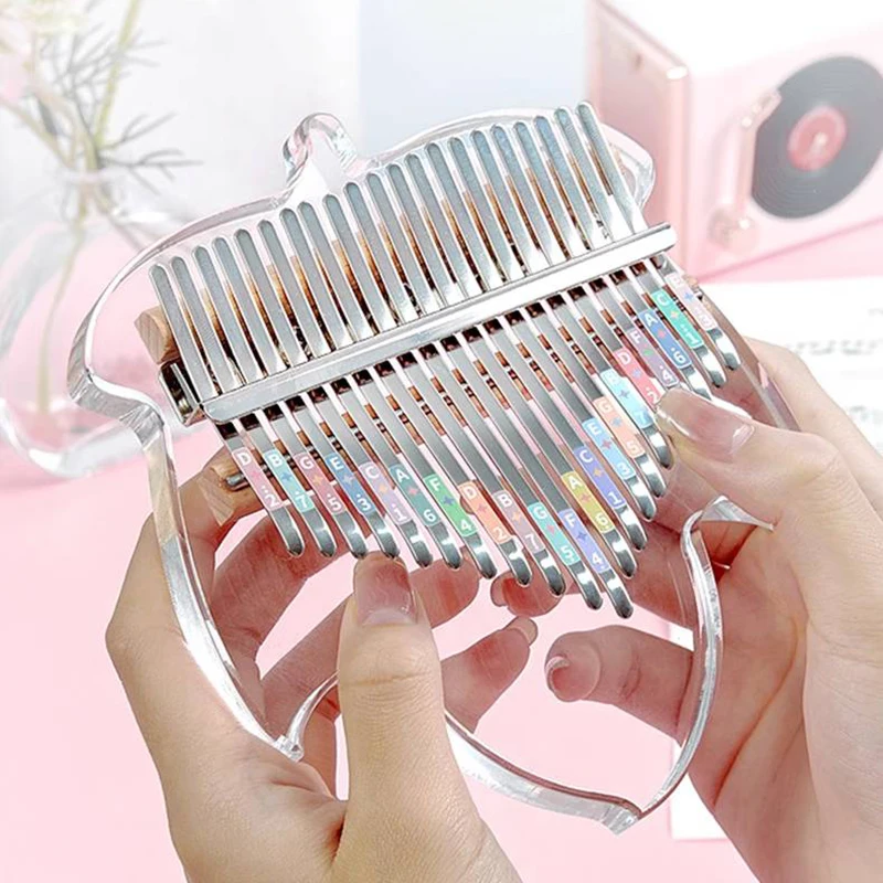 Creative Crystal Acrylic Kalimba Thumb Piano 17 21 Key Portable Mini Kalimbas Beginner Musical Keyboard Mini Musical Instruments