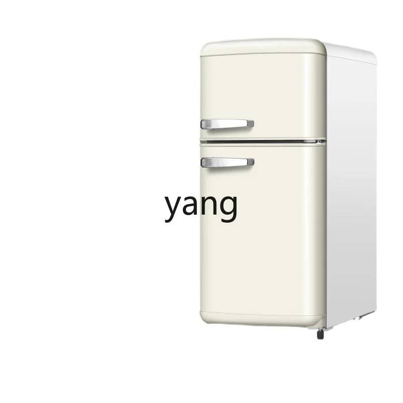 cq retro refrigerator household refrigeration freezing double door office rental dormitory power saving small refrigerator