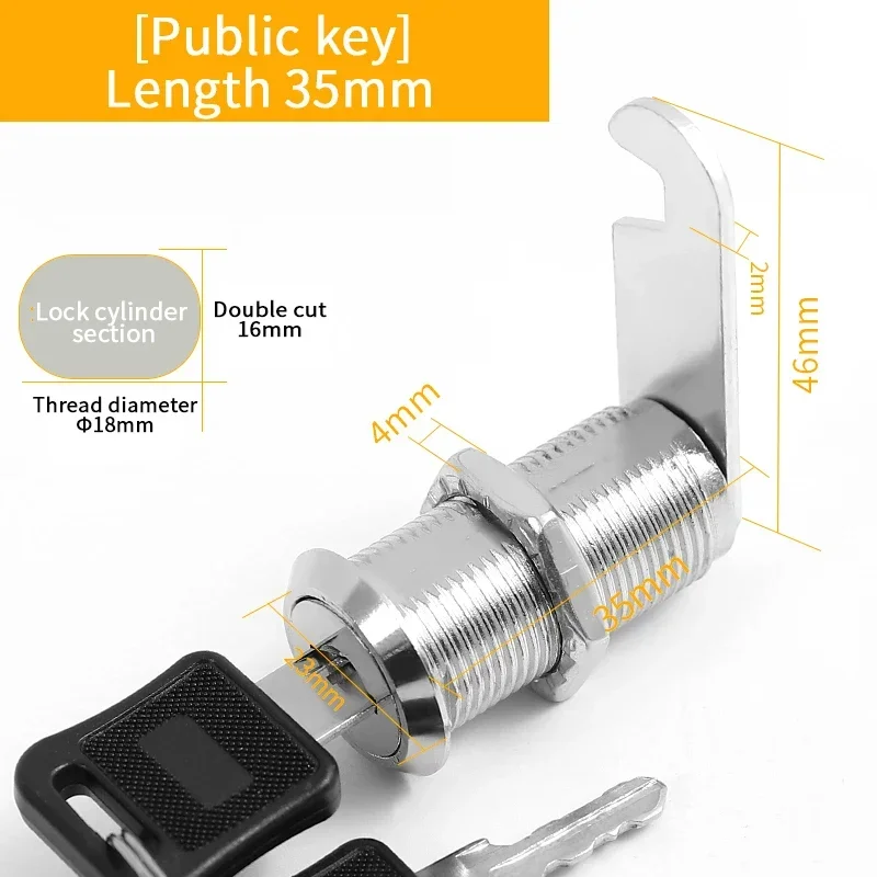 5/20/100Sets Veiligheidsslot Metalen Cilinder Kast Locker Cam Lock Met Sleutels Beveiliging Mailbox Lock lade 16 MM/20 MM/25 MM/30 MM